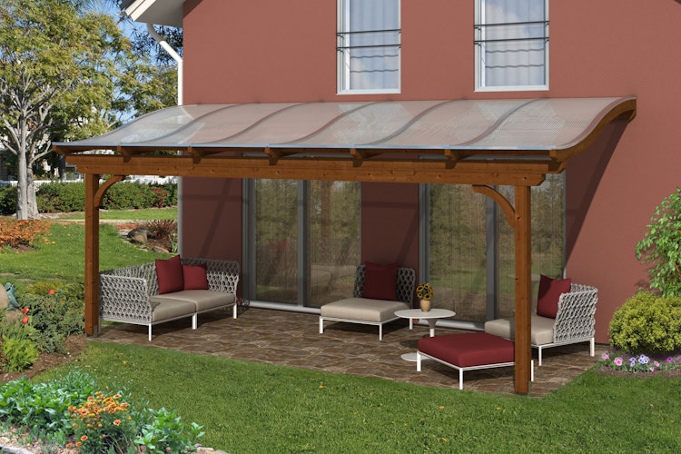 Skan Holz Terrassenüberdachungen Verona o. Mittelpfosten Breite 648 cm