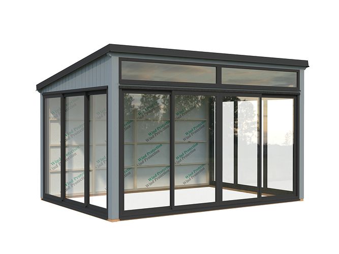 Palmako Glashaus Saga 11,6 m² Slide (Wintergartenanbau inkl. Rückwand)