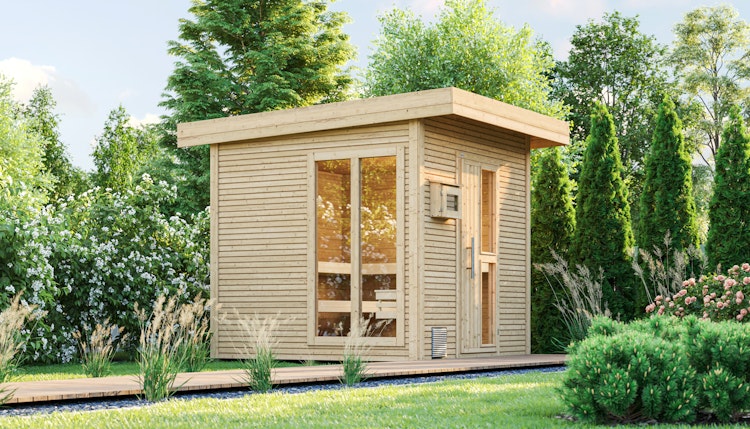 Weka Blockbohlen Saunahaus Kuopio - 45 mm Blockbohlen