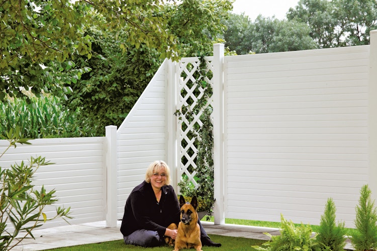 T&J LIGHTLINE Kunststoff Zaunelement 1800 x 900 mm, weiß