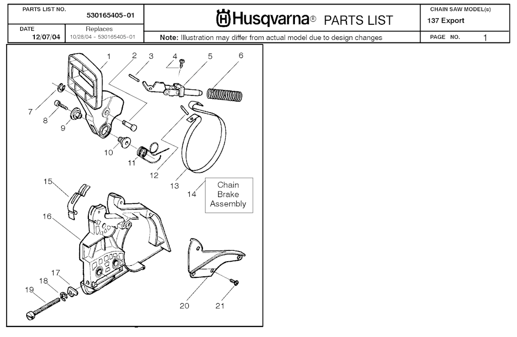 Explosionszeichnung Ersatzteile
