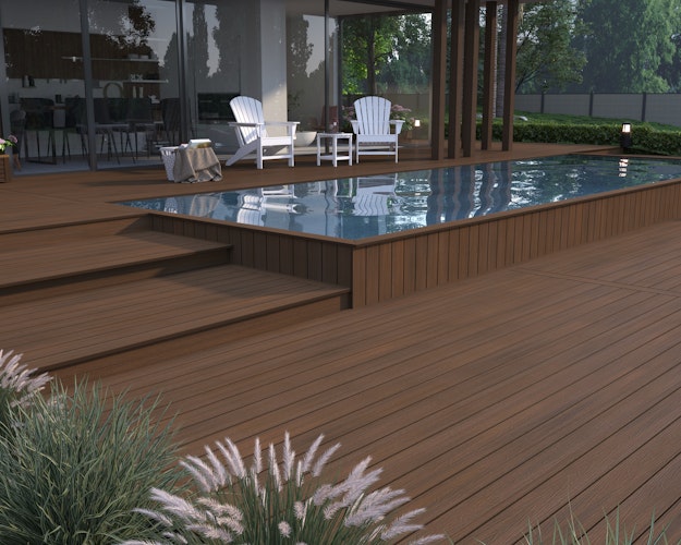 NewTechWood Deluxe Vintage WPC-Terrassendiele Hohlkammer Ipé  23 x 138 mm