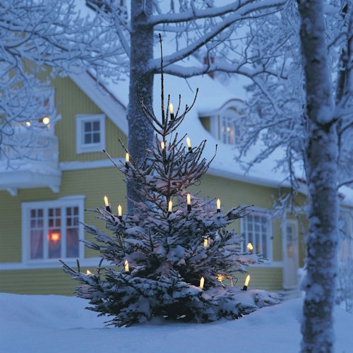 Konstsmide Weihnachtsbeleuchtung  Baumkette Schaftkerzen teilbarer Stecker