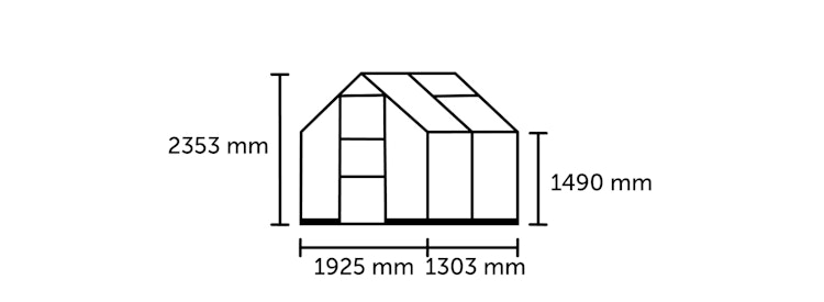 Halls Gewächshaus Icon 6 - 2,5 m² / 3,7 m² / 4,9 m² / 6,1 m²