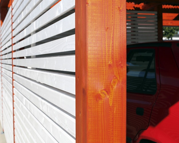 Skan Holz Spessart- Flachdach Einzelcarport aus Leimholz Breite 355 cm