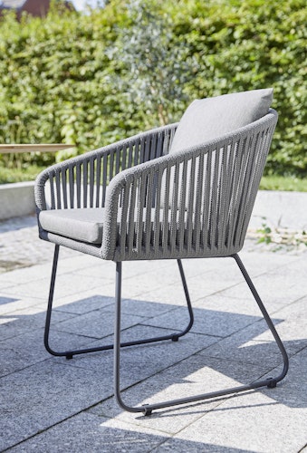 Diamond Garden Stuhl KOS, Edelstahl Dunkelgrau / Rope / Kissen Sunproof (100 % Polypropylen)