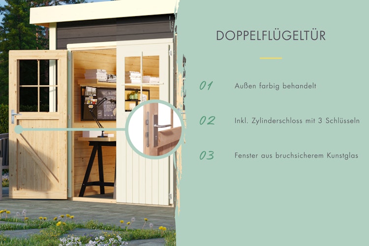 Karibu Woodfeeling Gartenhaus Mattrup - 28 mm