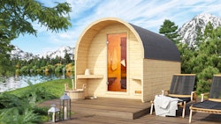 Karibu Gartensauna/Saunafass Fasshaus 3 inkl. gratis Sauna-Zubehörset im Wert von 234,94 €