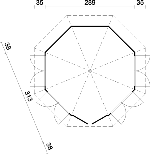 Palmako Pavillon Veronica 4 6,7 m² - 28 mm