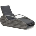Vorschaubild Garden Pleasure Lounger ALASSIO, Polyrattan Schilfgrau / Kissen 100 % Polyester Antrahzit