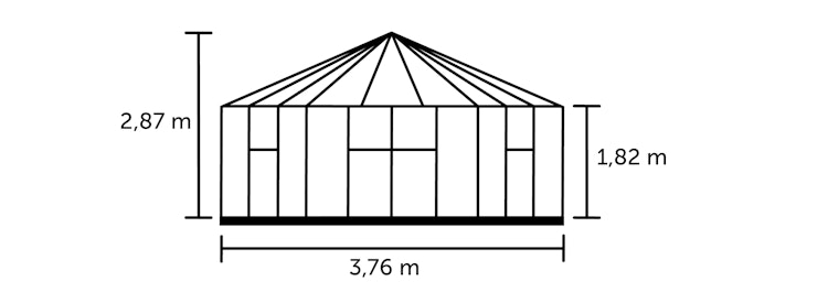 Halls Gewächshaus Atrium - 9 m²