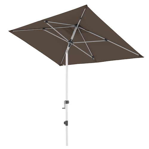 doppler Mittelmastschirm EXPERT 220 x 140 Auto-Tilt, Aluminium Silber / 100 % Polyester 180 g/m²