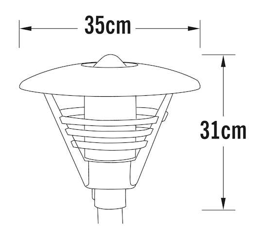 Konstsmide Gartenleuchtenkopf Gemini, versch. Farben