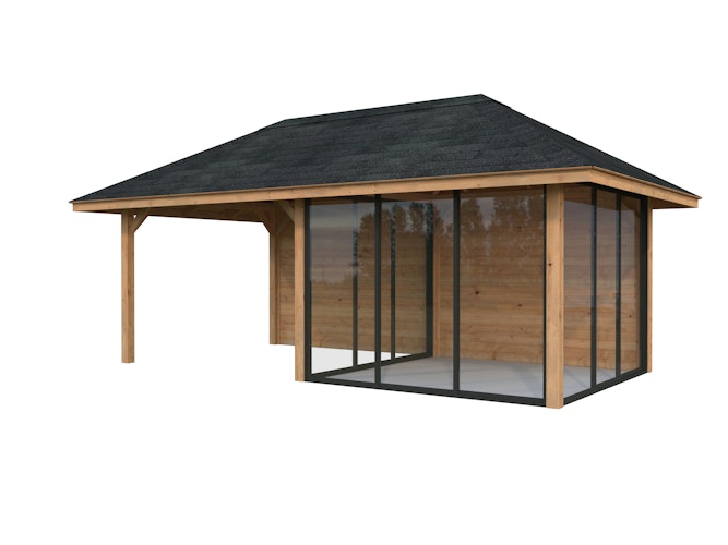 Palmako Pavillon Bianca 16,6 m² Set 506 Slide Plus mit Isolierglas-Schiebetüren
