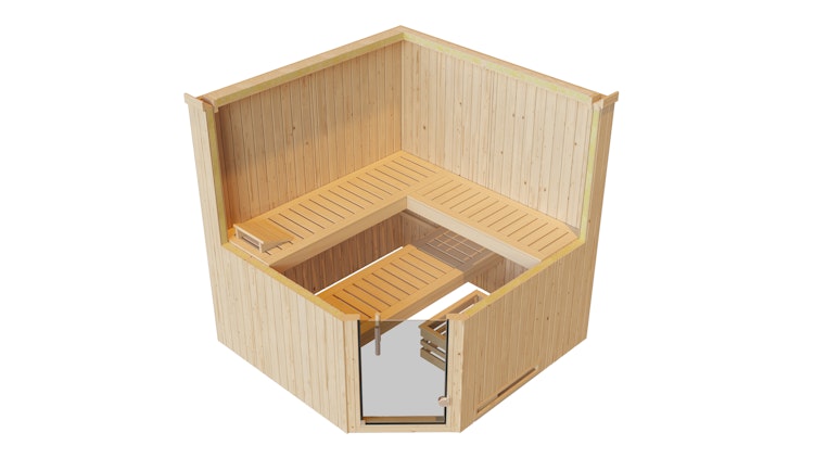 Weka Elementsauna Varberg 3 Familiensauna - 68 mm