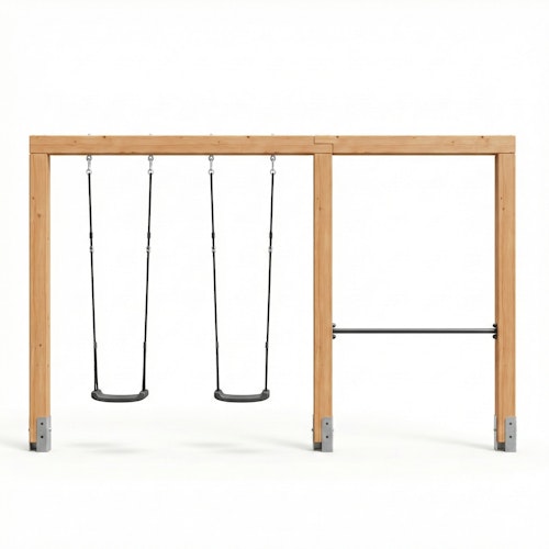 EXIT Linea Massiv 140 doppelte Holzschaukel mit Reckstange