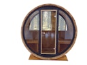 Vorschaubild Wolff Finnhaus Vollglasfront statt Standardfront für Saunafass basic + de luxe Ø 235 cm