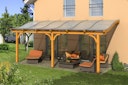 Vorschaubild Skan Holz Terrassenüberdachung Venezia mit Mittelpfosten Breite 648 cm