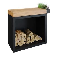 OFYR Butcher Block Storage 90 Black Teakholz