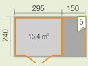Vorschaubild Weka Gartenhaus 179 A inkl. 150 cm Anbau - 28 mm