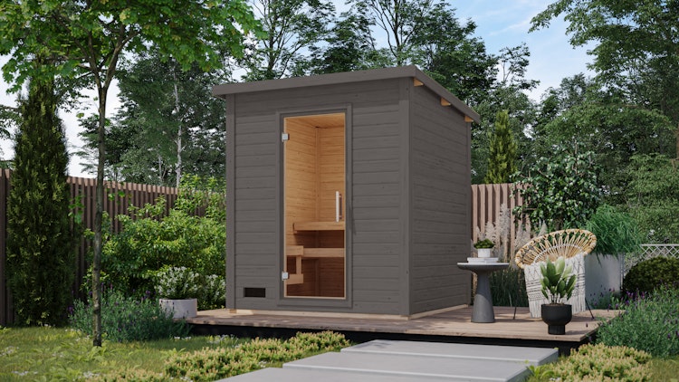 Karibu Gartensauna Saunahaus Caapi 3 inkl. gratis Sauna-Zubehörset im Wert von 234,94 €