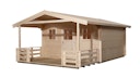 Vorschaubild Weka 28 mm Gartenhaus 110 B mit Vordach + Terrasse (200 cm)