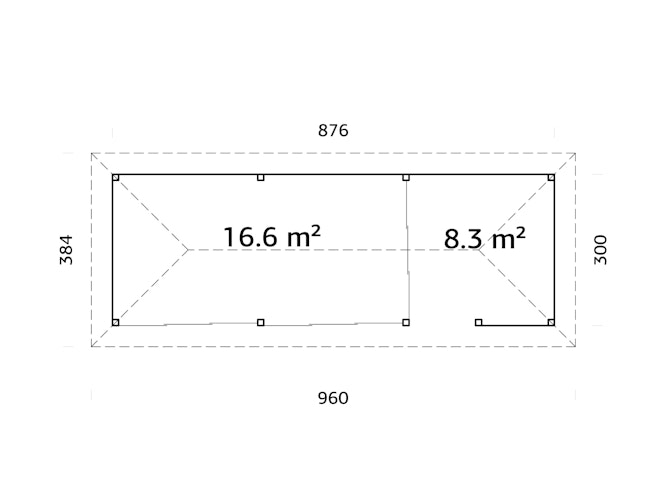 Palmako Pavillon Bianca 24,9 m² Set 519 Slide Plus mit Isolierglas-Schiebetüren