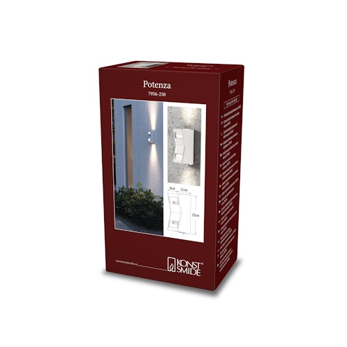 Konstsmide Wandleuchte Potenza, Aluminium, versch. Farben