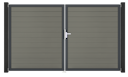 Vorschaubild GroJa Solid Tor 2-flügelig 3000 x 1800 mm, Alu-Rahmen Anthrazit DB 703