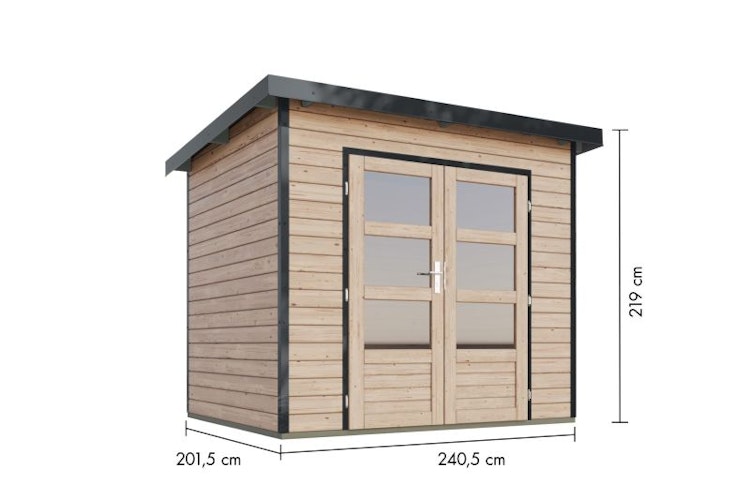 Karibu Metall-Holzgartenhaus Hybridhaus Pluto A/B - 28 mm/0,5 mm