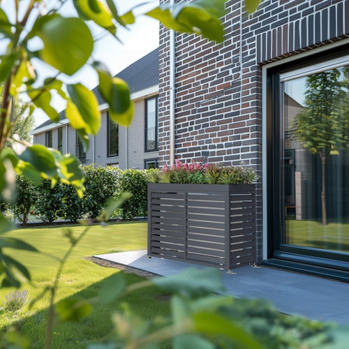 T&J ELIAS Wärmepumpenverkleidung 140 x 50 x 102 cm Anthrazit, mit Pflanzdeckel