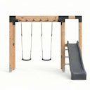 Vorschaubild EXIT Holz-Monkeybar Linea Robust 110 mit Doppelschaukel, Rutsche und Reckstange