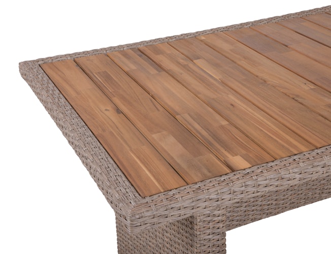 Garden Pleasure Gartenmöbel Set BRAGA 01, Tisch 220 x 100 + 6 Sessel, Polyrattan / Akazie / Kissen 100 % Polyester