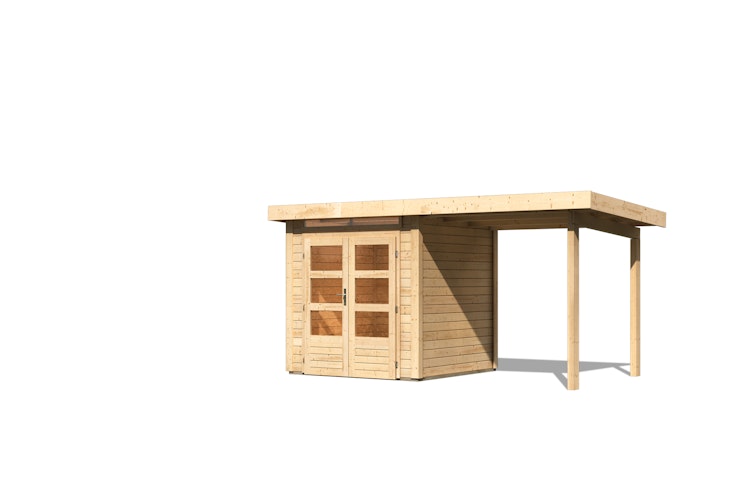 Karibu Woodfeeling Gartenhaus Kandern 1/2/3 mit 235 cm Schleppdach + Rückwand