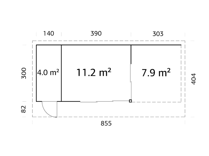 Palmako Gartenhaus Andrea 15,2 + 7,9 m² Slide Plus 44 mm