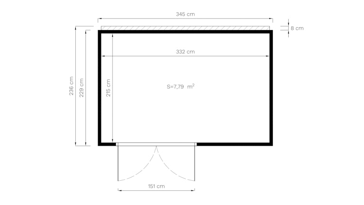 Bertilo Gartenhaus HPL 2 - 6 mm