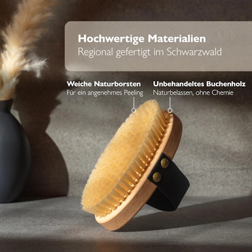 Liebenstein Trockenbürste für sanftes Hautpeeling - Made in Germany