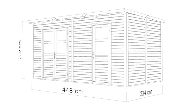 Bertilo Gartenhaus Laisholm 2 - 19 mm