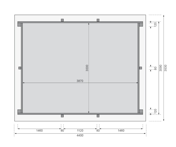 Karibu Rechteck Pool Gr. 2 - 350 x 440 cm - kesseldruckimprägniert Sparset mit Filteranlage 