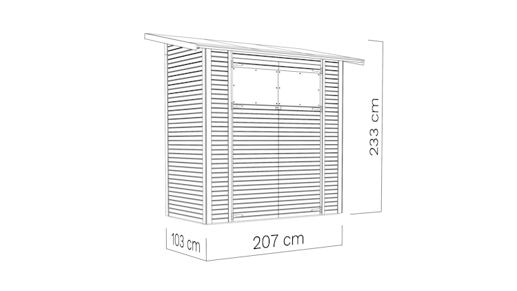 Bertilo Gartenhaus Pent Modern 1 - 18 mm