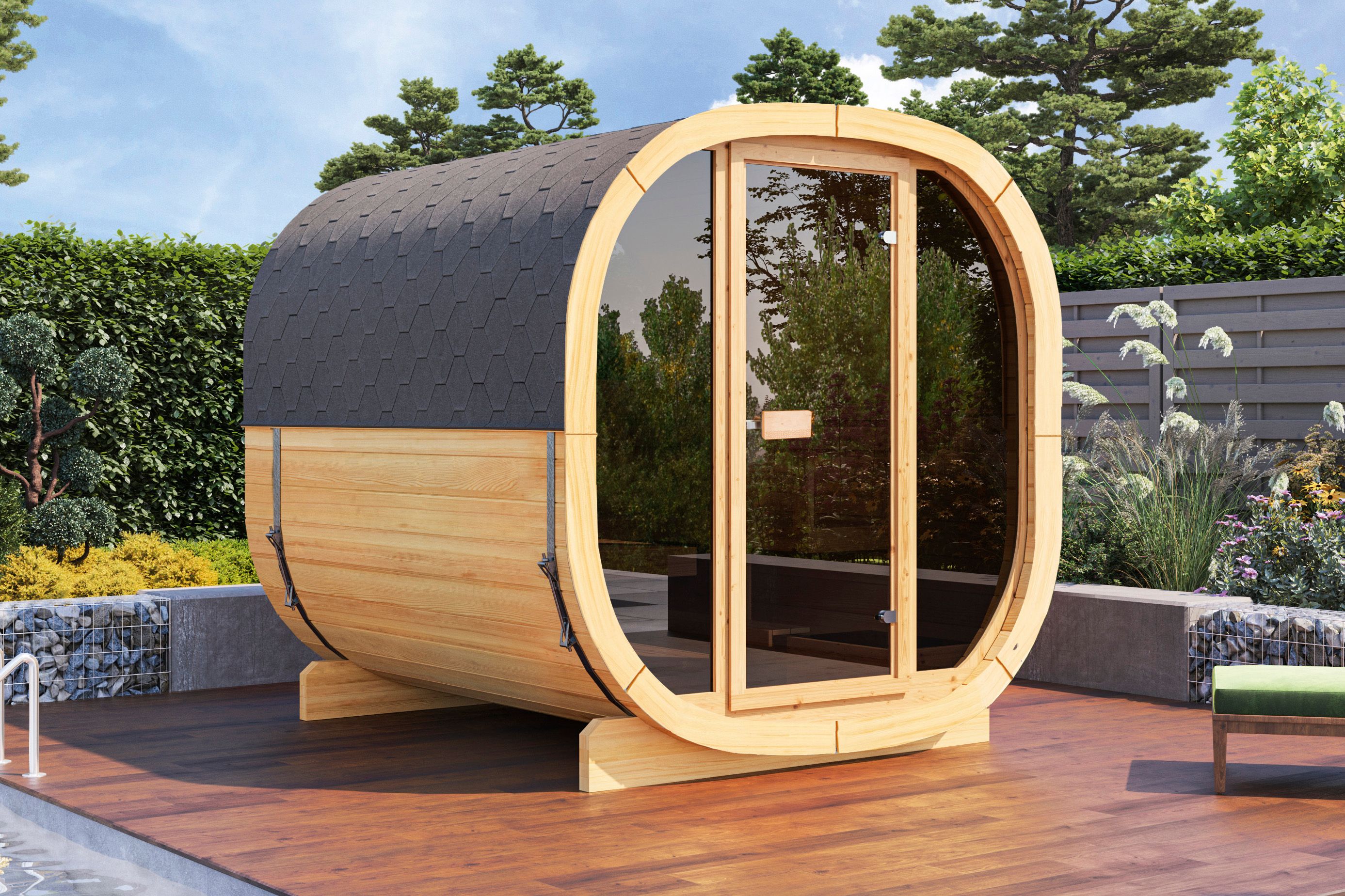 Wolff Finnhaus Gartensauna Calina 2123 Bausatz naturbelassen - 42 mm