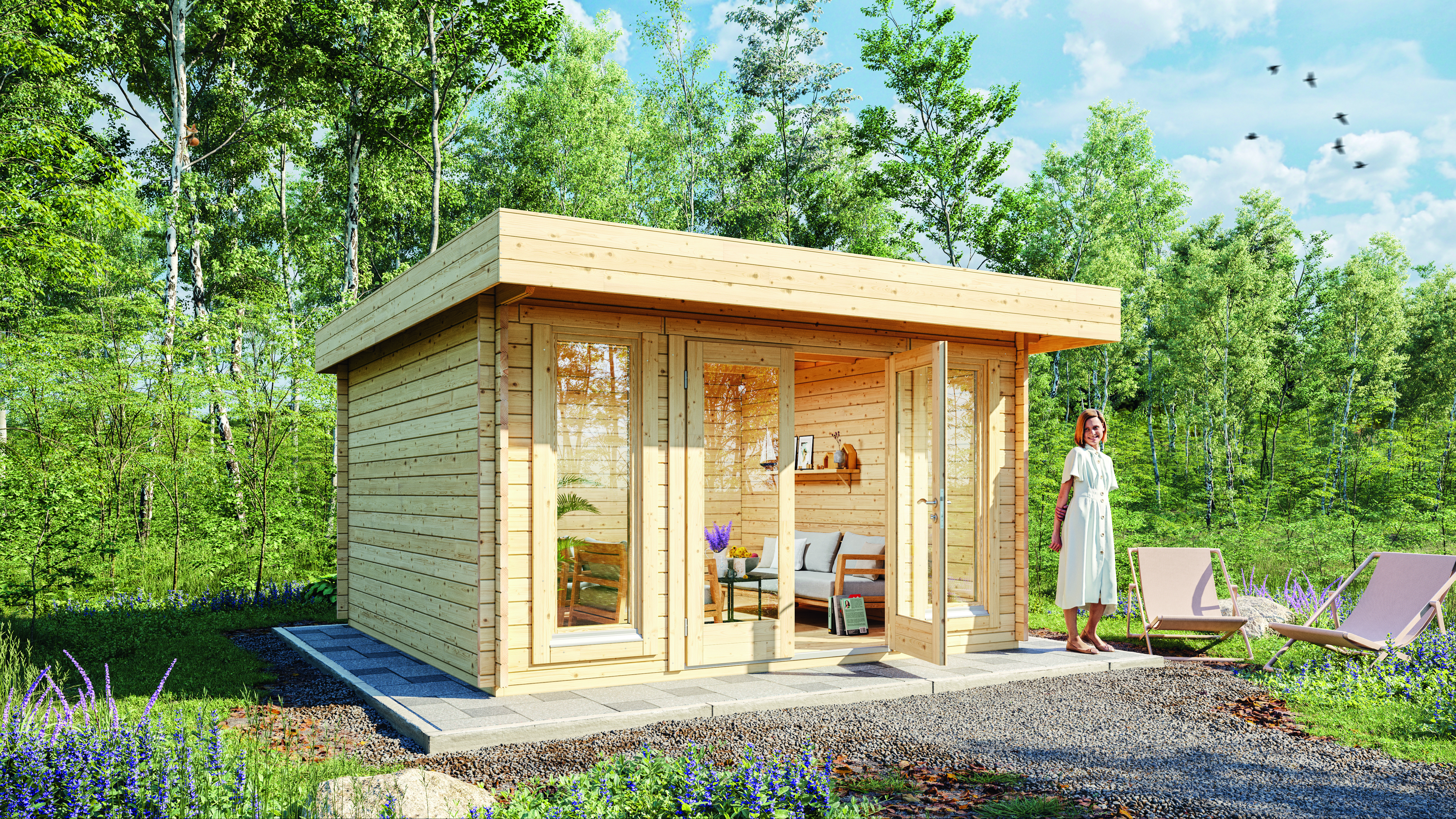 Wolff Finnhaus Gartenhaus Malmö 44-A isolierverglast XL