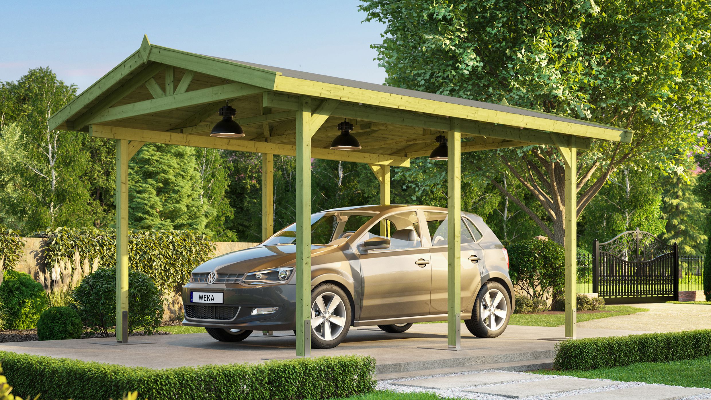 Weka Satteldachcarport 611 (Holzcarport)