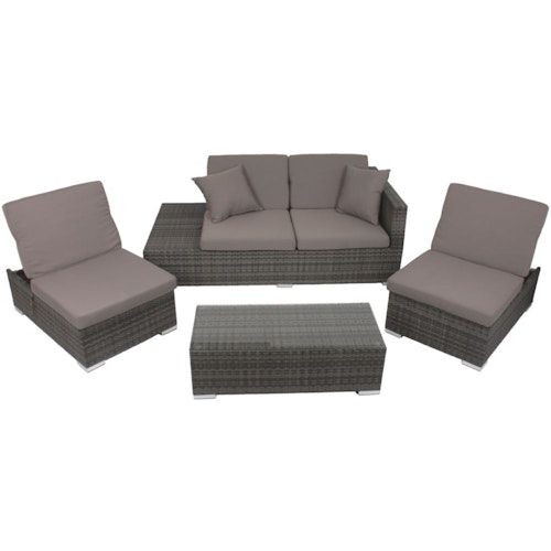 Garden Pleasure Lounge Set ALCUDIA, Aluminium / Polyrattan / Kissen 100 % Polyester