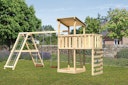 Vorschaubild Akubi Kinderspielturm Anna mit Pultdach inkl. Kletterwand, Anbauplattform, Doppelschaukel und Klettergerüst