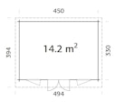 Vorschaubild Palmako Gartenhaus Lisa 14,2 m² - 44 mm