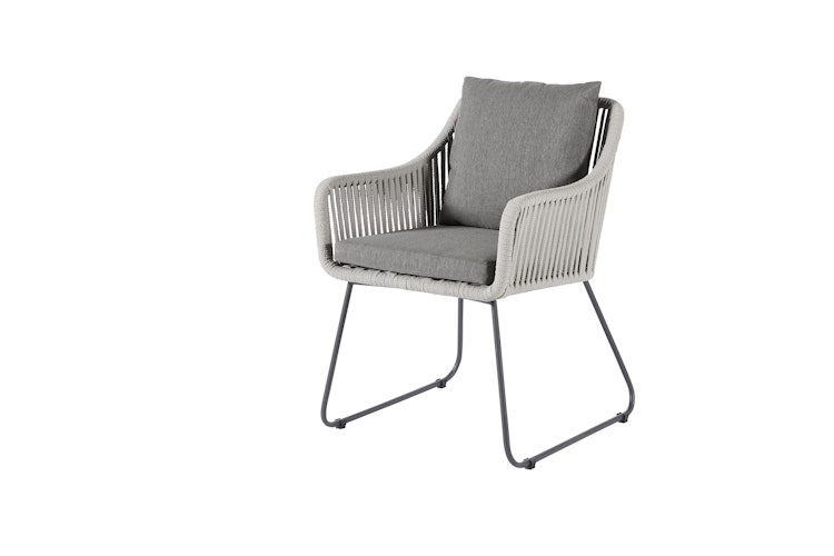 Diamond Garden Stuhl KRETA, Edelstahl Dunkelgrau / Rope / Sunproof (100 % Polypropylen)