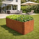 Vorschaubild Premium Hochbeet aus Cortenstahl mit Rostpatina 160 x 80 x 75 cm