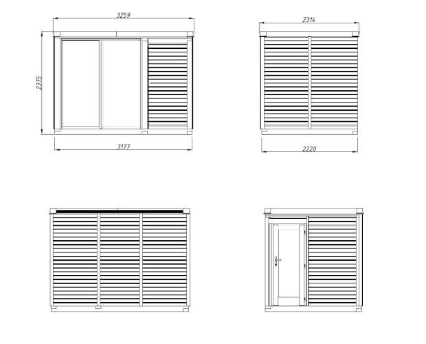 Palmako Saunahaus Sarah 3,8 + 2,1 m² - 16 mm