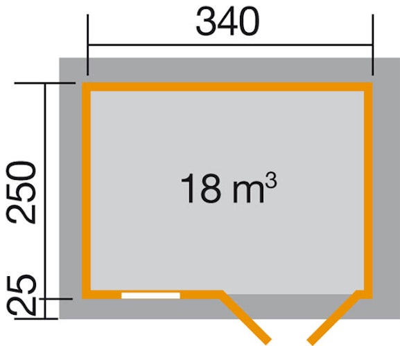 Weka 28 mm Gartenhaus 163